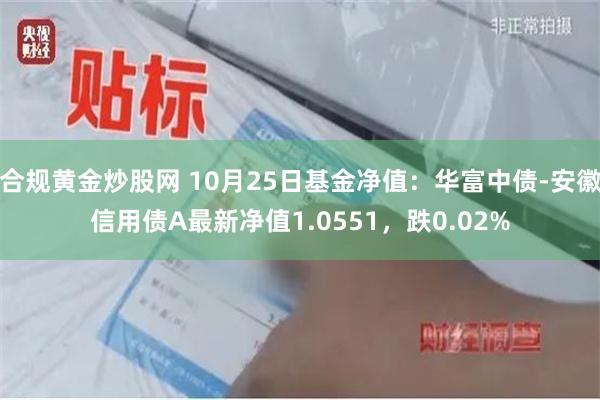 合规黄金炒股网 10月25日基金净值：华富中债-安徽信用债A最新净值1.0551，跌0.02%