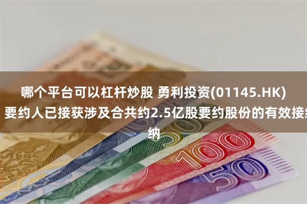 哪个平台可以杠杆炒股 勇利投资(01145.HK)：要约人已接获涉及合共约2.5亿股要约股份的有效接纳